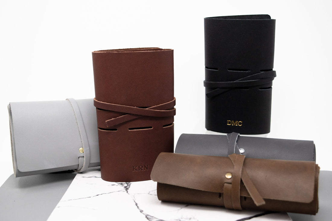 Tech Accessory Roll. Leather Cord Organizer. Personalized Tech Case. Personalized Leather Gift. Cable Roll. Cable Organizer. Tech Organizer.
